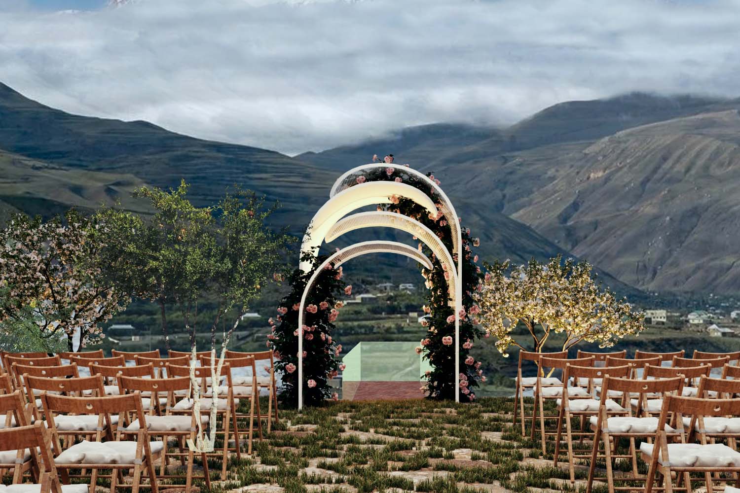 На территории отеля будет свадебная арка для проведения свадеб